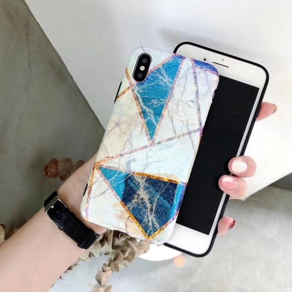 *NEW iPhone X/XS Glossy Geometric Marble Case - Picture 6 of 7